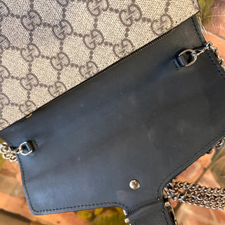 GUCCI Dionysus GG Web Canvas Wallet On Chain Crossbody