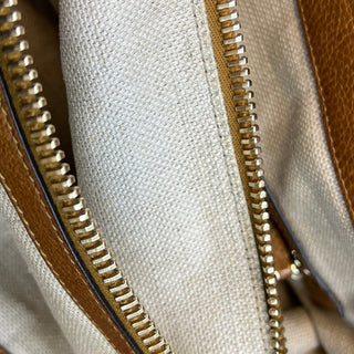 GUCCI Marrakech Beige Tan GG Canvas Tote Bag