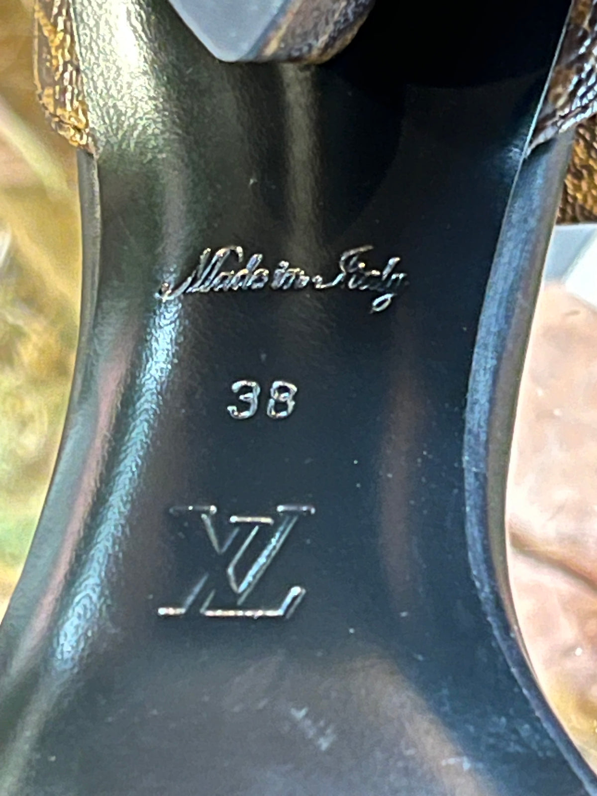 Louis Vuitton Monogram Silhouette Heel Sandals SZ 38