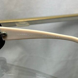 CHANEL 5006 c.534/91 Beige Black Acetate Quilted CC Rectangle Sunglasses