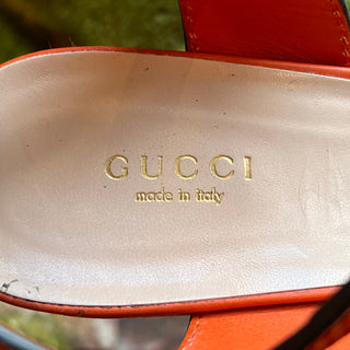 GUCCI Soho GG Orange Leather Platform Heels SZ 40 (US 10)