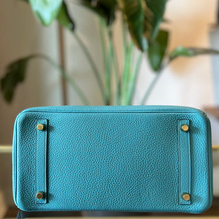 HERMES Bleu Paon Togo Birkin 30