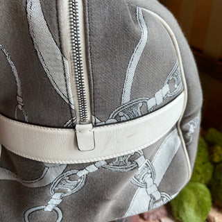 CELINE Vintage Gray White Printed Macadam Duffle Bag