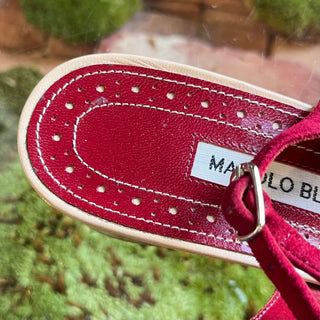 MANOLO Red Suede Heel SZ 38 (US 8)