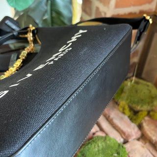 GIVENCHY Black Logo-Printed Canvas Shoulder Bag