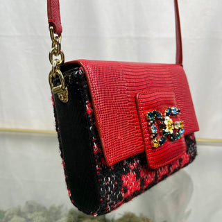 DOLCE & GABBANA DG Millennials Mini Red Tweed Crossbody