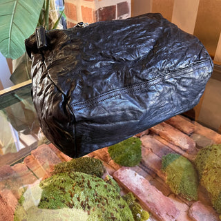 GIVENCHY Pandora Black Crinkled Leather Shoulder Bag