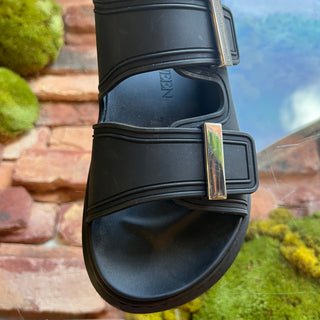 ALEXANDER MCQUEEN Hybrid Black Rubber Slides