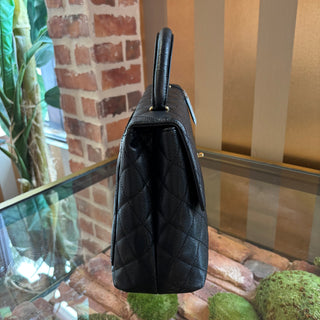 CHANEL Black Caviar Kelly Handle Bag