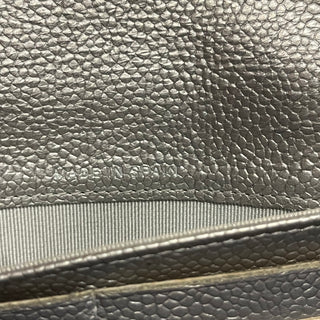 CHANEL Classic Silver Metallic Quilted Flap Wallet