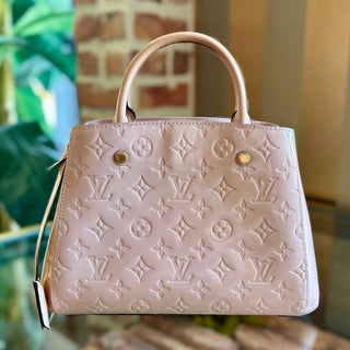 LOUIS VUITTON Pink Vernis Montaigne BB