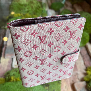 LOUIS VUITTON Small Mini Lin Red Canvas Ring Agenda Cover