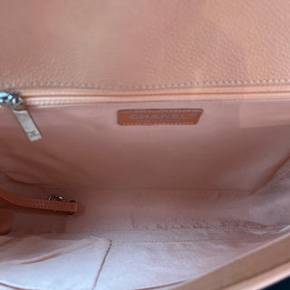 CHANEL Large Boy Bag Peach Quilted Matte Caviar Leather Shoulder Bag
