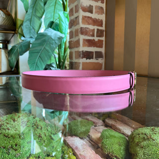 GUCCI Pink Smooth Leather Interlocking G Belt 95/38(10US)