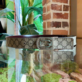GUCCI Beige Brown GG Supreme Reversible Belt 100/40(12US)