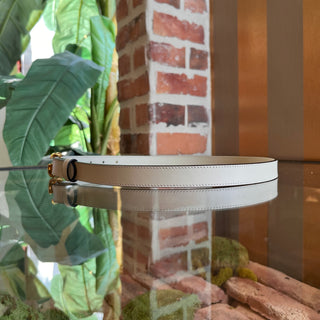 GUCCI Marmont Mini White Leather Thin Belt 75/30(2US)