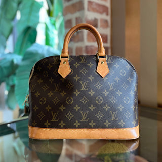 LOUIS VUITTON Alma PM Brown Monogram Canvas Vintage Satchel Bag