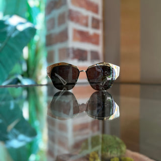 DIOR I206J Gold Toned Metal Top Cat Eye Sunglasses