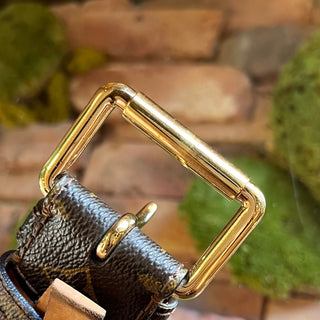 LOUIS VUITTON Brown Monogram Coated Canvas Belt 30/90