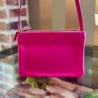 CELINE Pink Leather Trio Small