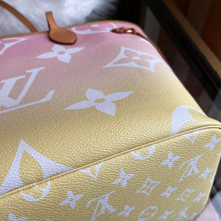 LOUIS VUITTON Neverfull MM Light Pink By The Pool Giant Monogram Tote Bag