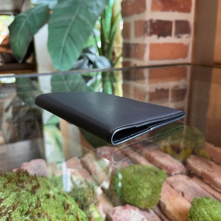 SAINT LAURENT Black Smooth Leather Passport Holder