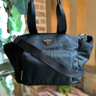 PRADA Baby Bag Black Nylon Two-Way Diaper Bag