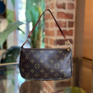LOUIS VUITTON Pochette Accessories Vintage Brown Monogram Canvas Shoulder Bag