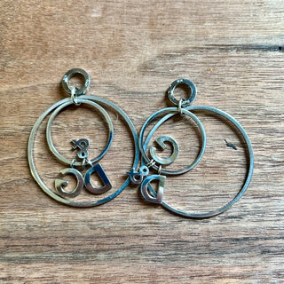 DOLCE & GABBANA Silver Circle Hoop Earrings with DG Logo