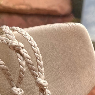 GUCCI Braided White Leather Kitten Heels SZ 8.5