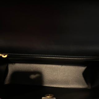 CHANEL Twist Flap Black Lambskin Metal Quilted Chain Top Handle Bag