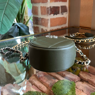 CHANEL 19 Round Green Quilted Lambskin Crossbody