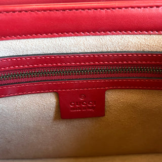 GUCCI Sylvie Web Queen Margaret Small Calfskin Top Handle Bag