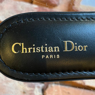 DIOR Black Lambskin Riviera Dioract Slides SZ 38.5 (US 8.5)
