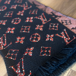 LOUIS VUITTON Giant Logomania Jungle Wool & Silk Scarf