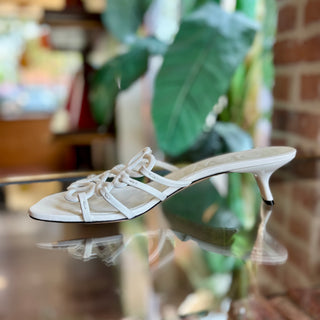 LOEWE White Anagram Kitten Heels 41