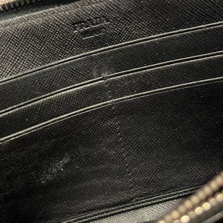 PRADA Black Nylon Zip Around Wallet
