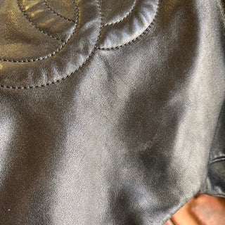 CHANEL Coco Cabas Rodeo Drive Black Lambskin Leather Hobo Bag