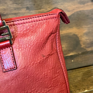 FENDI Red Leather Tote Bag