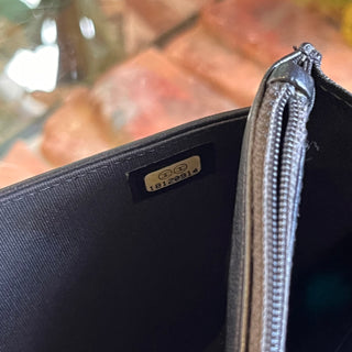 CHANEL Boy Wallet On Chain Black Quilted Stitched Calfskin Crossbody Bag