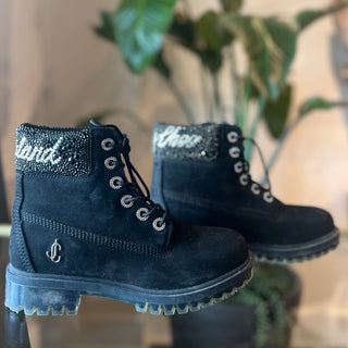 JIMMY CHOO x TIMBERLAND Crystal Utility Boots SZ 7