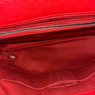 CHANEL Coco Handle Medium Red Caviar Top Handle Bag