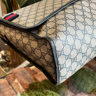 GUCCI Blue GG Supreme Web Messenger Bag
