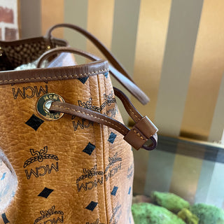 MCM Liz Reversible Cognac Monogram Canvas Tote Bag