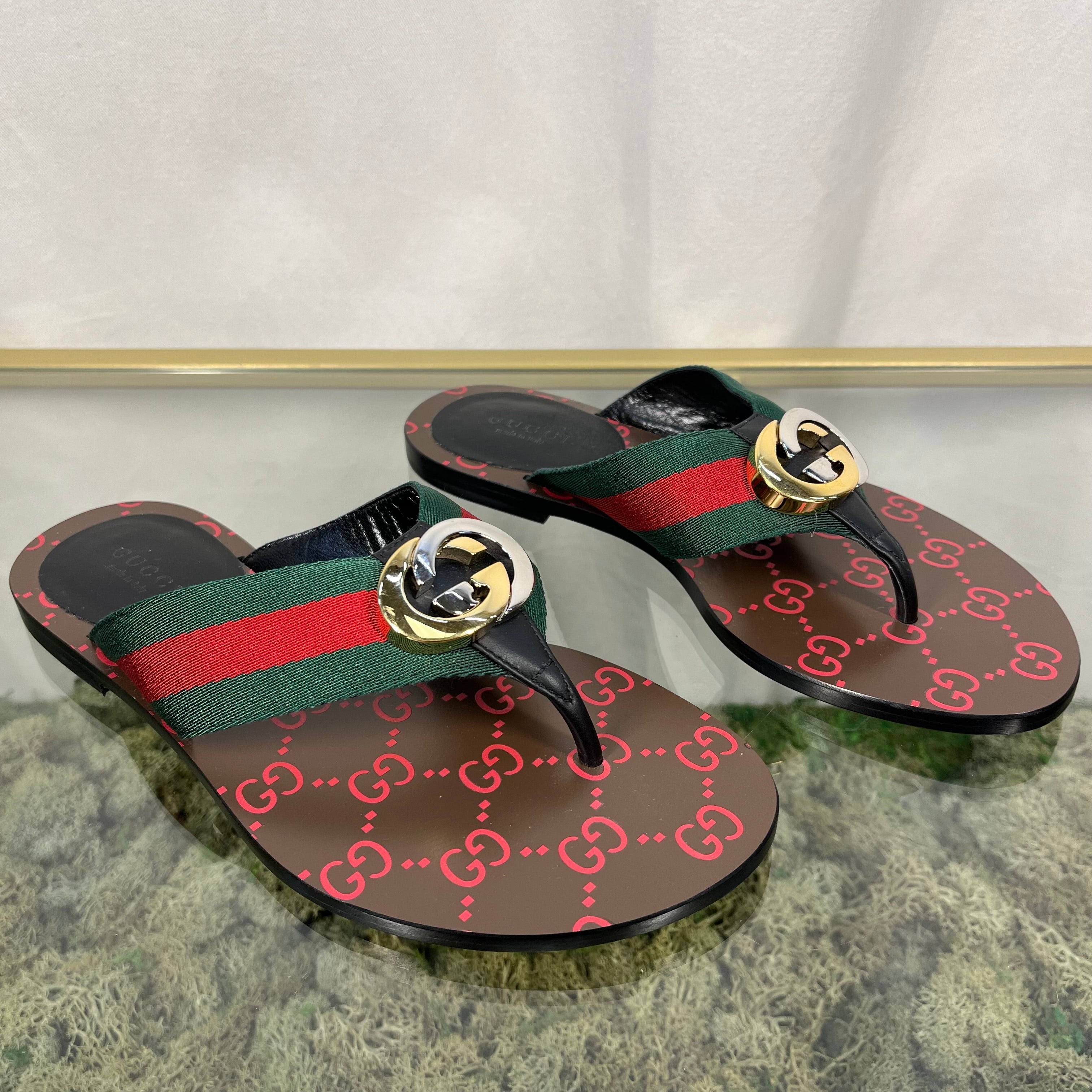 Gucci Kika Thong Sandals Gucci Kika Canvas Thong Sandals In Black Lyst