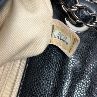 CHANEL Nature Flap Small Black Glazed Leather Shoulder Bag