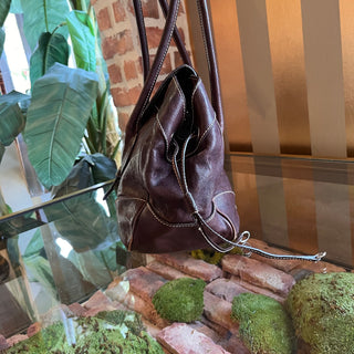 PRADA Buckle Striped Brown Shoulder Bag