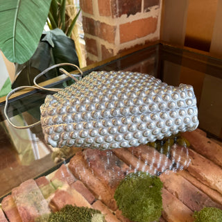 BOTTEGA VENETA The Pouch Mini Silver Bubble Wrap Clutch