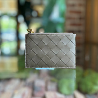 BOTTEGA VENETA Taupe Intrecciato Coin Pouch