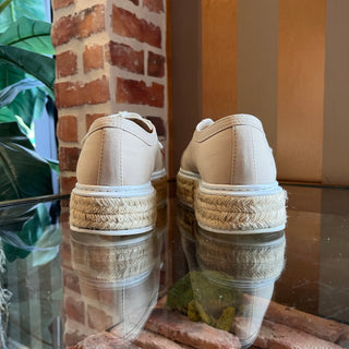 PRADA Beige Canvas Gabardine Espadrilles Sneakers SZ 39 (US 9)
